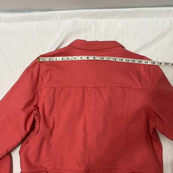 ASHLEY STEWART,WOMEN’S,FLAP POCKET,BUTTON UP FRONT,ORANGE,DENIM JACKET,SIZE-14 - Picture 3 of 12